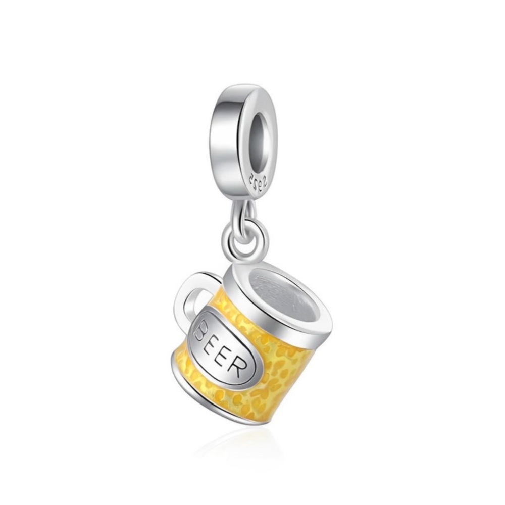 Beer Mug Dangle Charm 925 sterling silver